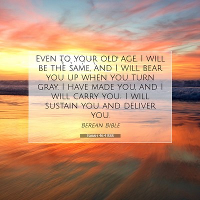 Picture 07 - Isaiah 46:4 BSB - Even to your old age, I will be the same, and I - Bible Verse Picture