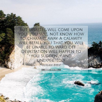 Picture 07 - Isaiah 47:11 BSB - But disaster will come upon you; you will not - Bible Verse Picture
