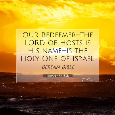 Picture 07 - Isaiah 47:4 BSB - Our Redeemer—the LORD of Hosts is His name—is - Bible Verse Picture