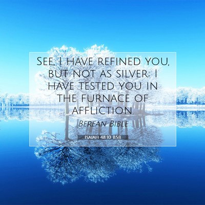 Picture 07 - Isaiah 48:10 BSB - See, I have refined you, but not as silver; I - Bible Verse Picture