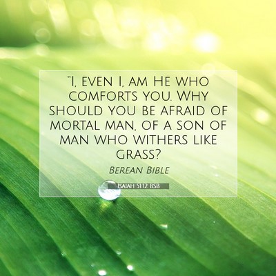 Picture 07 - Isaiah 51:12 BSB - “I, even I, am He who comforts you. Why should - Bible Verse Picture
