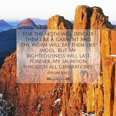 Picture 07 - Isaiah 51:8 BSB - For the moth will devour them like a garment, and - Bible Verse Picture