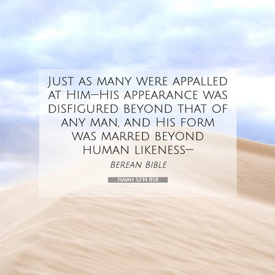 Picture 07 - Isaiah 52:14 BSB - Just as many were appalled at Him—His - Bible Verse Picture