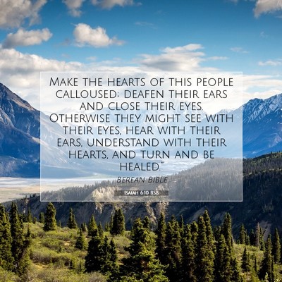 Picture 07 - Isaiah 6:10 BSB - Make the hearts of this people calloused; deafen - Bible Verse Picture