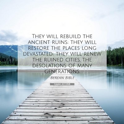 Picture 07 - Isaiah 61:4 BSB - They will rebuild the ancient ruins; they will - Bible Verse Picture