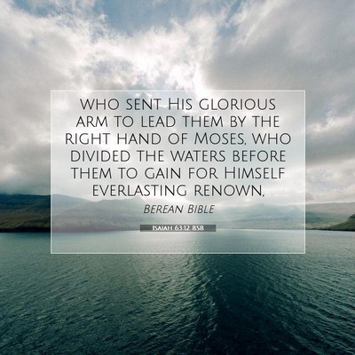 Picture 07 - Isaiah 63:12 BSB - who sent His glorious arm to lead them by the - Bible Verse Picture