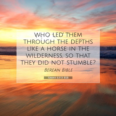Picture 07 - Isaiah 63:13 BSB - who led them through the depths like a horse in - Bible Verse Picture