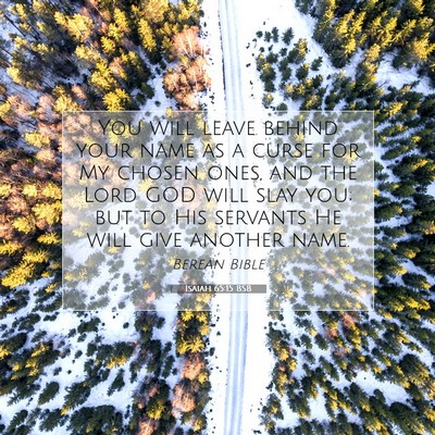 Picture 07 - Isaiah 65:15 BSB - You will leave behind your name as a curse for My - Bible Verse Picture