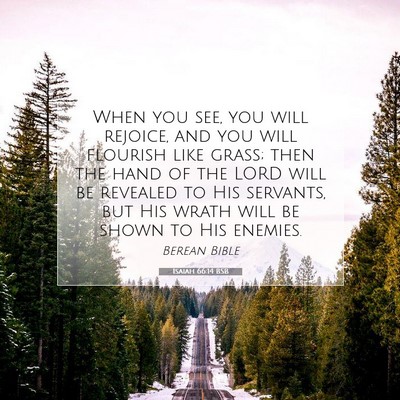 Picture 07 - Isaiah 66:14 BSB - When you see, you will rejoice, and you will - Bible Verse Picture