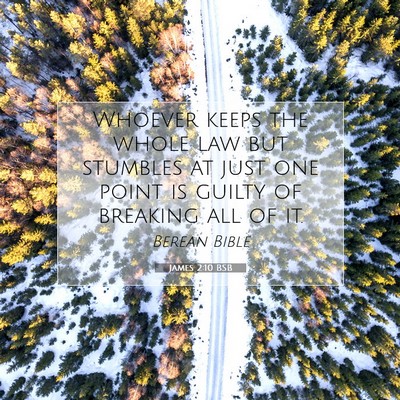 Picture 07 - James 2:10 BSB - Whoever keeps the whole law but stumbles at just - Bible Verse Picture