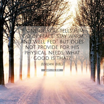 Picture 07 - James 2:16 BSB - If one of you tells him, “Go in peace; stay - Bible Verse Picture