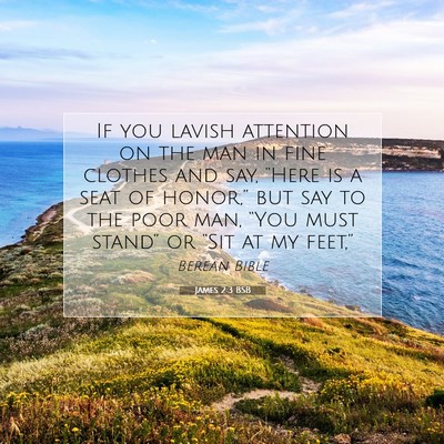 Picture 07 - James 2:3 BSB - If you lavish attention on the man in fine - Bible Verse Picture