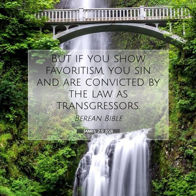 Picture 07 - James 2:9 BSB - But if you show favoritism, you sin and are - Bible Verse Picture