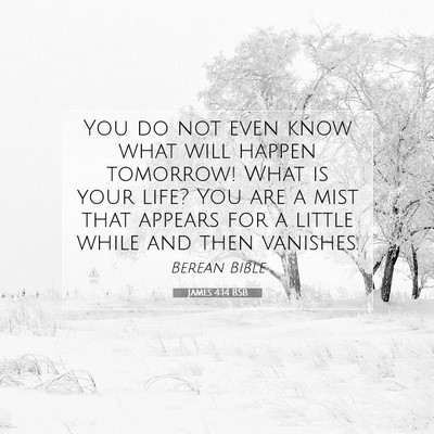 Picture 07 - James 4:14 BSB - You do not even know what will happen tomorrow! - Bible Verse Picture