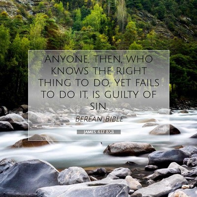Picture 07 - James 4:17 BSB - Anyone, then, who knows the right thing to do, - Bible Verse Picture