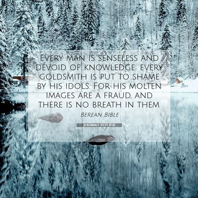Picture 07 - Jeremiah 10:14 BSB - Every man is senseless and devoid of knowledge; - Bible Verse Picture