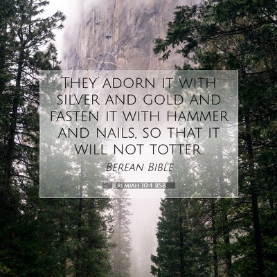 Picture 07 - Jeremiah 10:4 BSB - They adorn it with silver and gold and fasten it - Bible Verse Picture