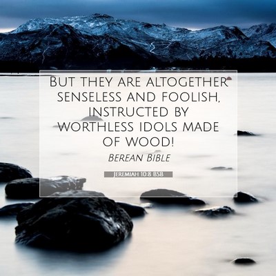 Picture 07 - Jeremiah 10:8 BSB - But they are altogether senseless and foolish, - Bible Verse Picture