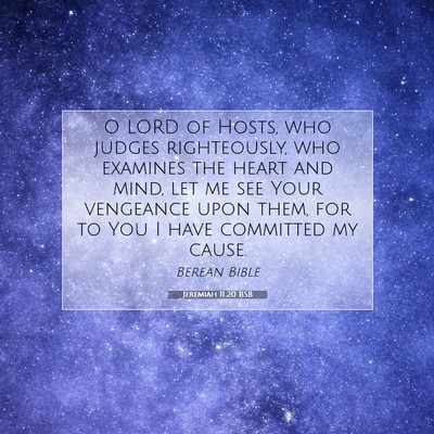 Picture 07 - Jeremiah 11:20 BSB - O LORD of Hosts, who judges righteously, who - Bible Verse Picture