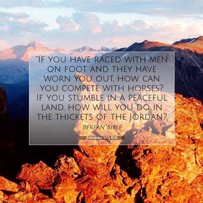 Picture 07 - Jeremiah 12:5 BSB - “If you have raced with men on foot and they - Bible Verse Picture