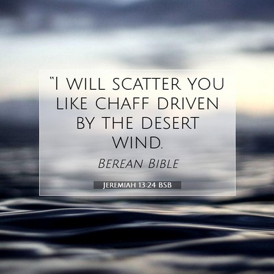 Picture 07 - Jeremiah 13:24 BSB - “I will scatter you like chaff driven by the - Bible Verse Picture