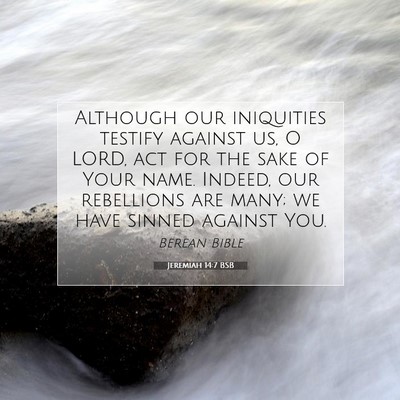 Picture 07 - Jeremiah 14:7 BSB - Although our iniquities testify against us, O - Bible Verse Picture