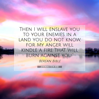 Picture 07 - Jeremiah 15:14 BSB - Then I will enslave you to your enemies in a land - Bible Verse Picture