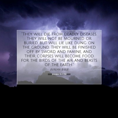 Picture 07 - Jeremiah 16:4 BSB - “They will die from deadly diseases. They will - Bible Verse Picture