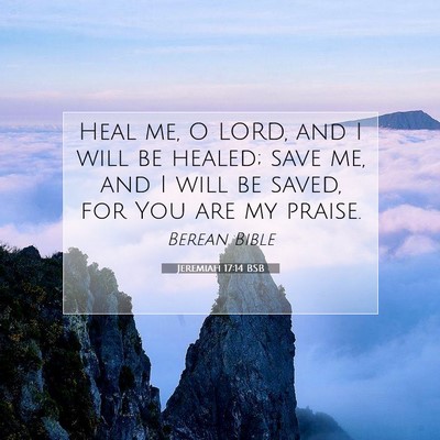 Picture 07 - Jeremiah 17:14 BSB - Heal me, O LORD, and I will be healed; save me, - Bible Verse Picture