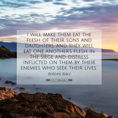 Picture 07 - Jeremiah 19:9 BSB - I will make them eat the flesh of their sons and - Bible Verse Picture