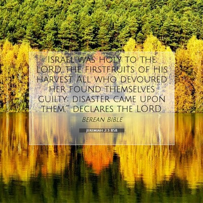 Picture 07 - Jeremiah 2:3 BSB - Israel was holy to the LORD, the firstfruits of - Bible Verse Picture
