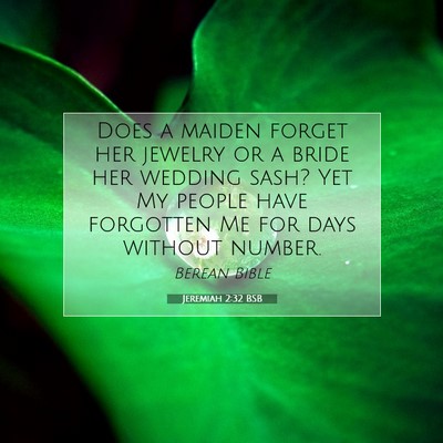 Picture 07 - Jeremiah 2:32 BSB - Does a maiden forget her jewelry or a bride her - Bible Verse Picture