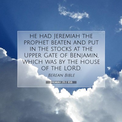 Picture 07 - Jeremiah 20:2 BSB - he had Jeremiah the prophet beaten and put in the - Bible Verse Picture
