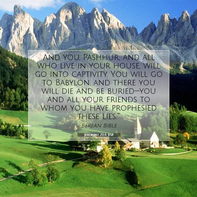 Picture 07 - Jeremiah 20:6 BSB - And you, Pashhur, and all who live in your house, - Bible Verse Picture