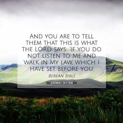 Picture 07 - Jeremiah 26:4 BSB - And you are to tell them that this is what the - Bible Verse Picture