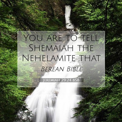 Picture 07 - Jeremiah 29:24 BSB - You are to tell Shemaiah the Nehelamite - Bible Verse Picture