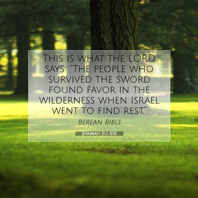 Picture 07 - Jeremiah 31:2 BSB - This is what the LORD says: “The people who - Bible Verse Picture