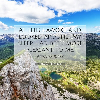 Picture 07 - Jeremiah 31:26 BSB - At this I awoke and looked around. My sleep had - Bible Verse Picture