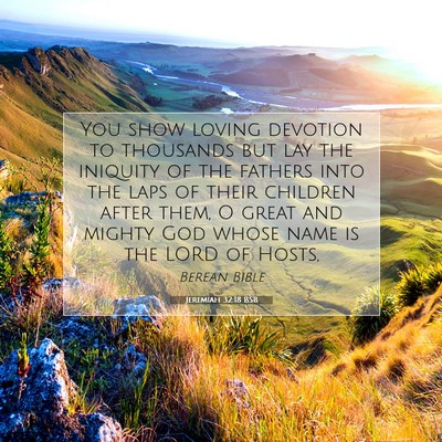 Picture 07 - Jeremiah 32:18 BSB - You show loving devotion to thousands but lay the - Bible Verse Picture
