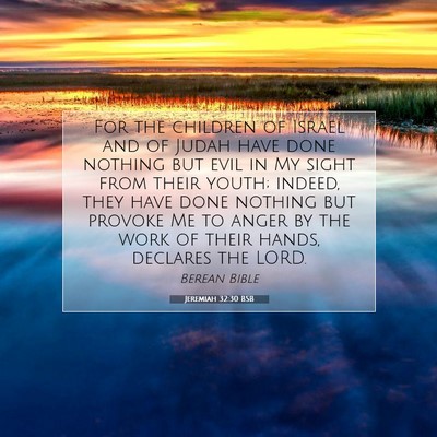 Picture 07 - Jeremiah 32:30 BSB - For the children of Israel and of Judah have done - Bible Verse Picture