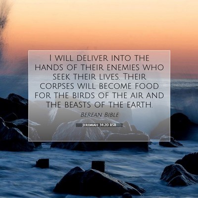 Picture 07 - Jeremiah 34:20 BSB - I will deliver into the hands of their enemies - Bible Verse Picture