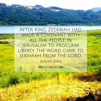 Picture 07 - Jeremiah 34:8 BSB - After King Zedekiah had made a covenant with all - Bible Verse Picture