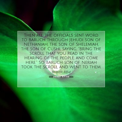 Picture 07 - Jeremiah 36:14 BSB - Then all the officials sent word to Baruch - Bible Verse Picture