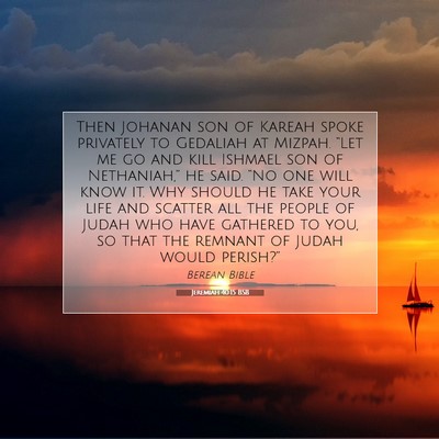 Picture 07 - Jeremiah 40:15 BSB - Then Johanan son of Kareah spoke privately to - Bible Verse Picture