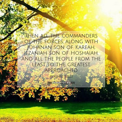 Picture 07 - Jeremiah 42:1 BSB - Then all the commanders of the forces, along with - Bible Verse Picture