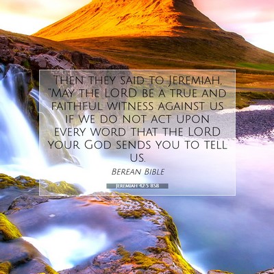 Picture 07 - Jeremiah 42:5 BSB - Then they said to Jeremiah, “May the LORD be a - Bible Verse Picture