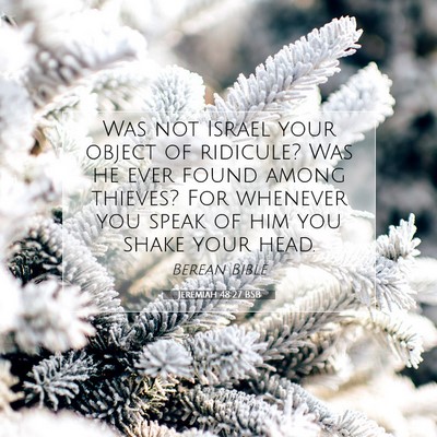 Picture 07 - Jeremiah 48:27 BSB - Was not Israel your object of ridicule? Was he - Bible Verse Picture