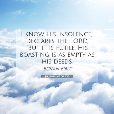 Picture 07 - Jeremiah 48:30 BSB - I know his insolence,” declares the LORD, - Bible Verse Picture