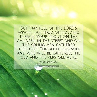 Picture 07 - Jeremiah 6:11 BSB - But I am full of the LORD’s wrath; I am tired - Bible Verse Picture