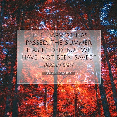 Picture 07 - Jeremiah 8:20 BSB - “The harvest has passed, the summer has ended, - Bible Verse Picture